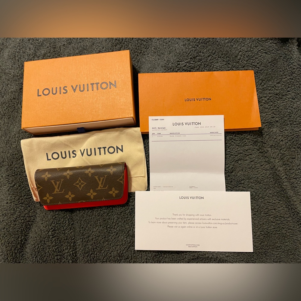 NIB Genuine Louis Vuitton Woody Glasses case. Receipt, box and dust cover incl.